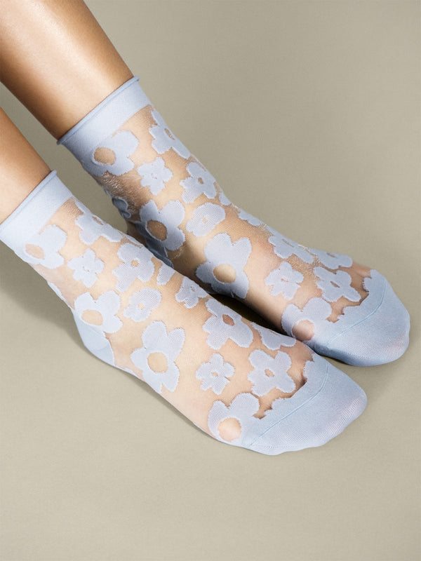 Hansel From Basel Pop Sheer Short Crew Periwinkle