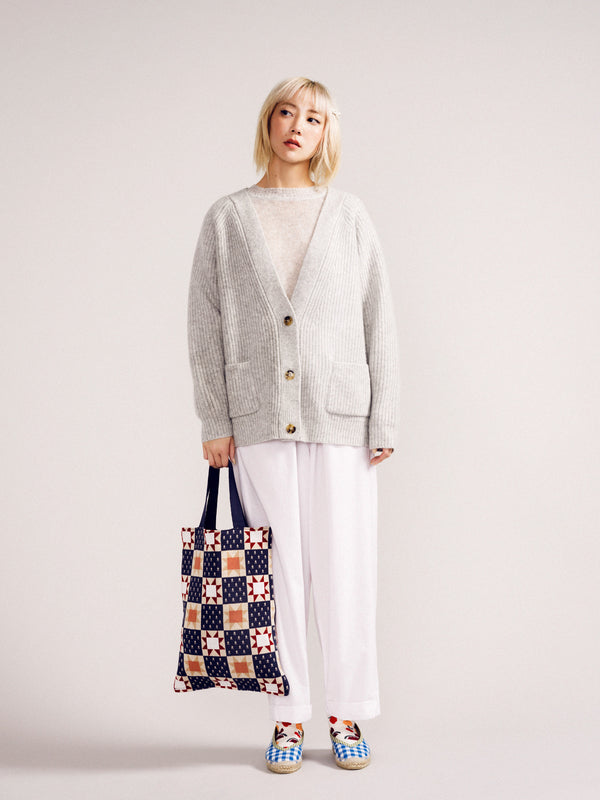 hansel from basel Quilt Tote Bag blue