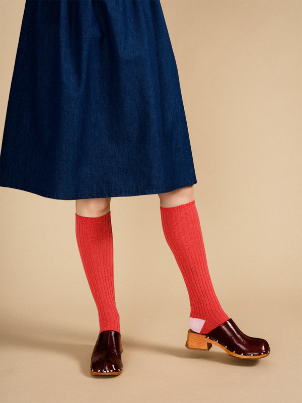 Hansel From Basel Rib Cashmere Knee Hi Scarlet