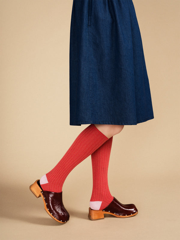 Hansel From Basel Rib Cashmere Knee Hi Scarlet