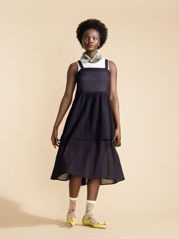 hansel from basel Sisley Sheer Tiered Dress black