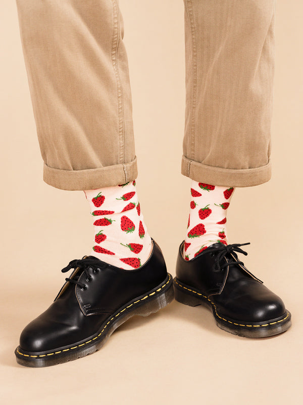 Hansel From Basel Strawberries Men’s Crew Salmon