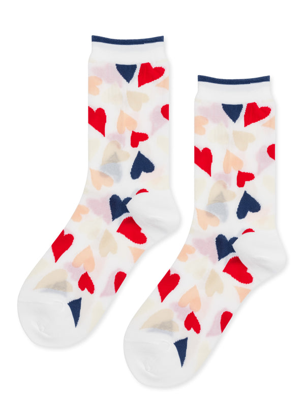 Hansel From Basel Terrazzo Hearts Sheer Crew Black