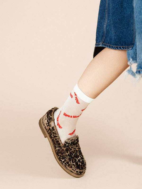 Hansel From Basel Thank You Sheer Crew White