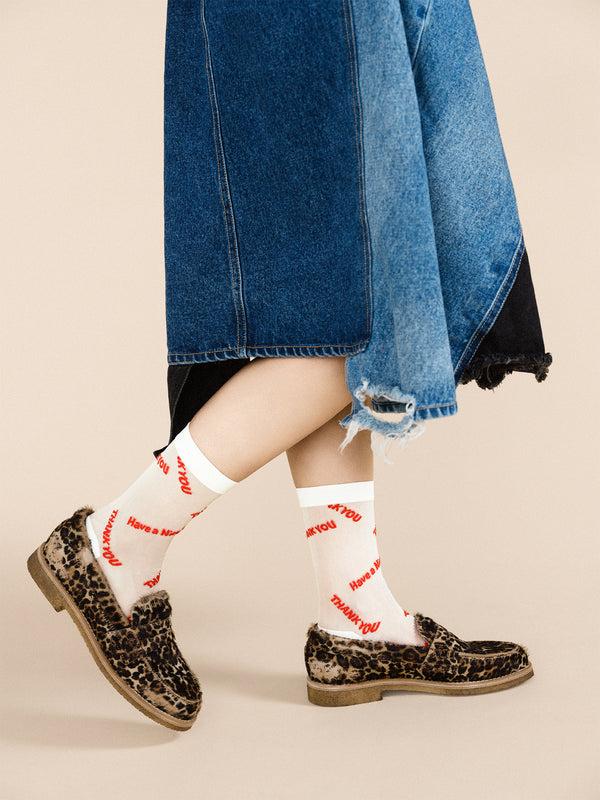 hansel from basel Thank You Sheer Crew white