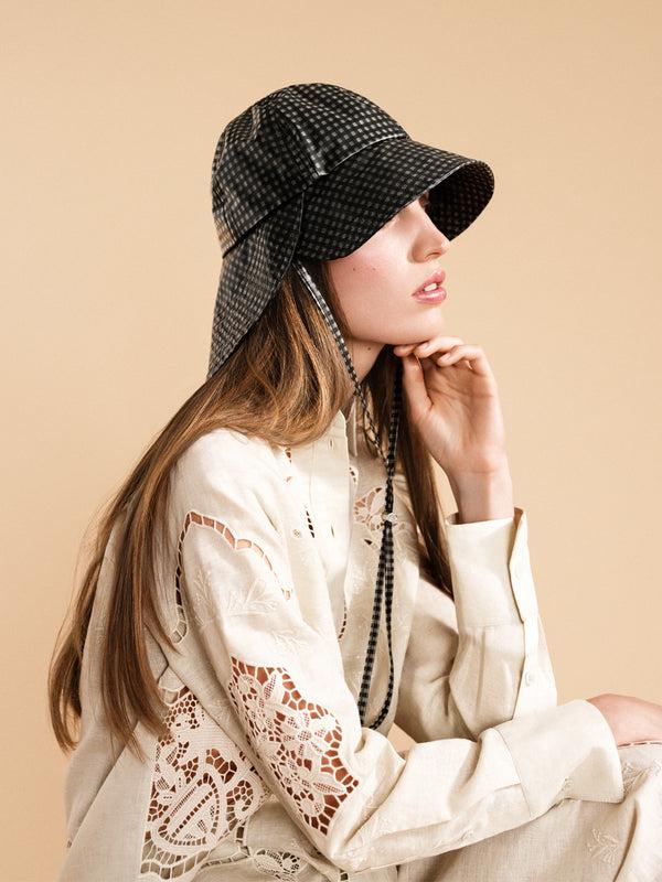 Hansel From Basel Tulip Bucket Hat Black Gingham