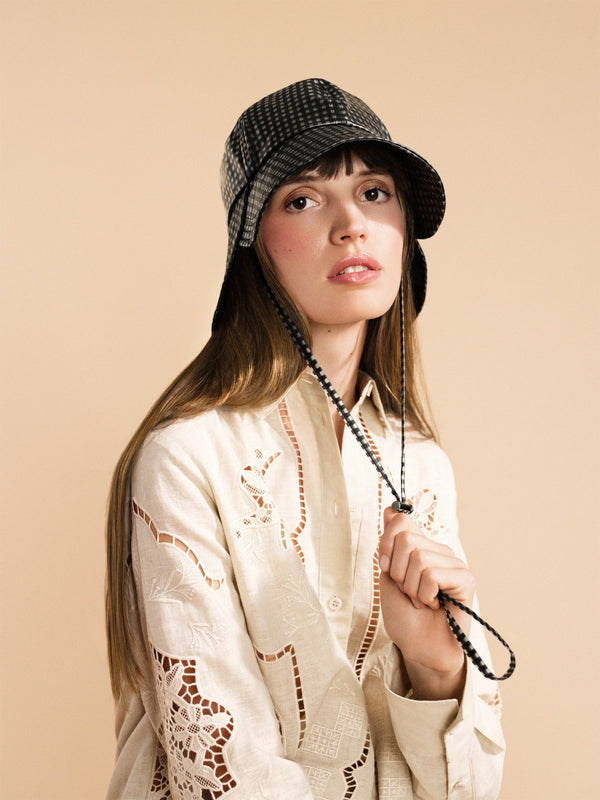 Hansel From Basel Tulip Bucket Hat Black Gingham