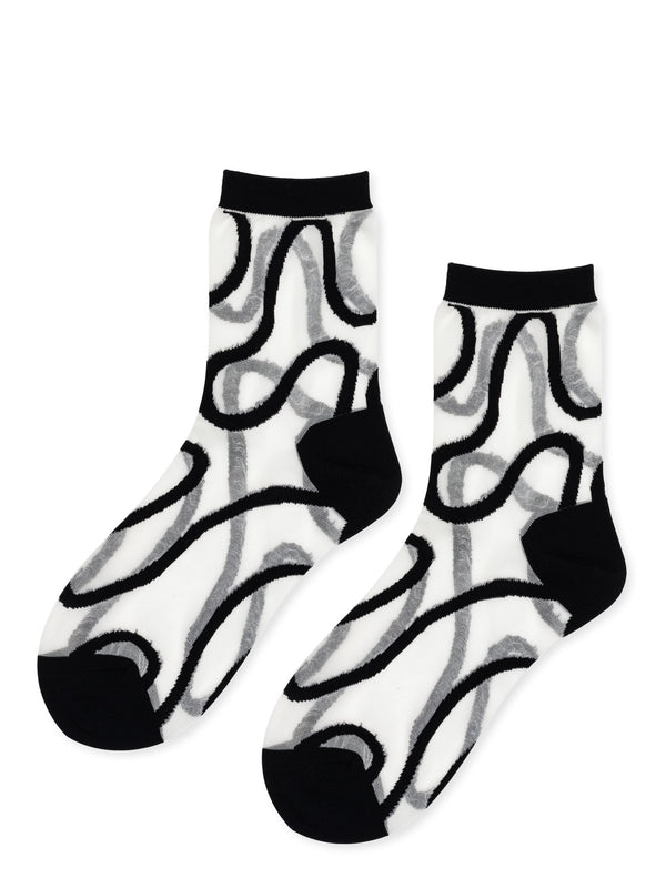 hansel from basel Wiggly Sheer Short Crew black