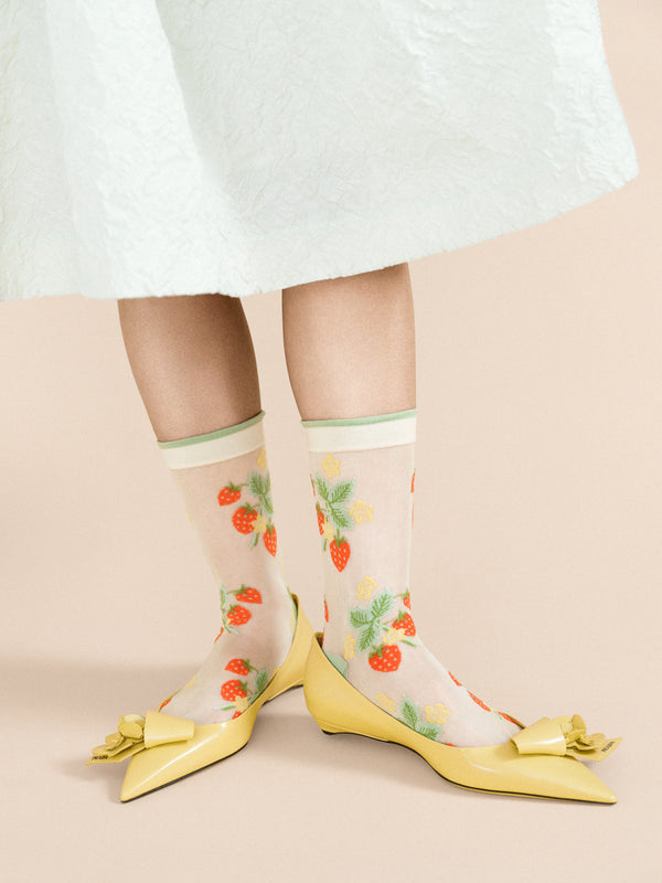 Hansel From Basel Wild Strawberry Sheer Crew Sheer