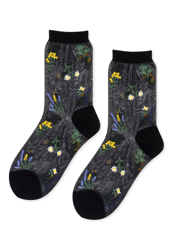 hansel from basel Wildflower Sheer Crew black