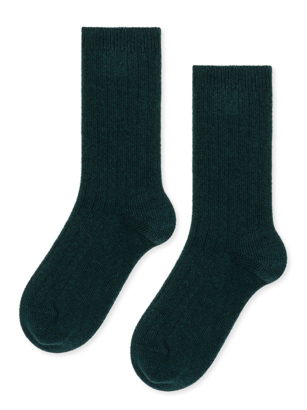 hansel from basel Italia Cashmere Cozy Rib Crew forest green
