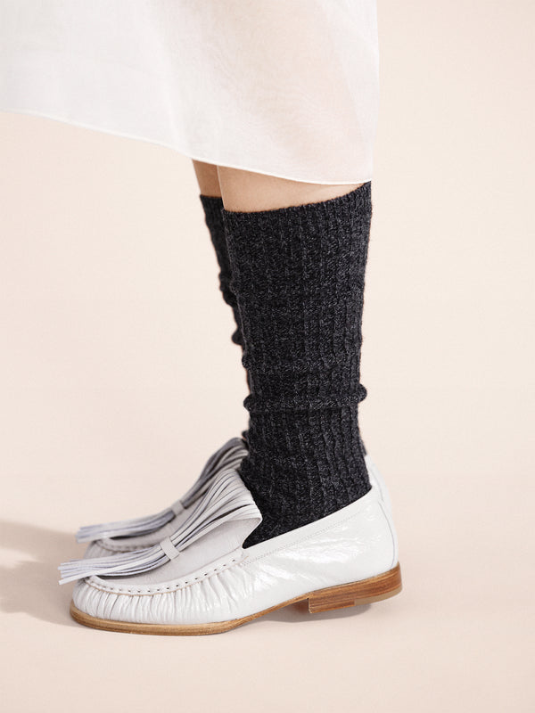 Hansel From Basel Long Reverse Cashmere Rib Knee Hi Mist