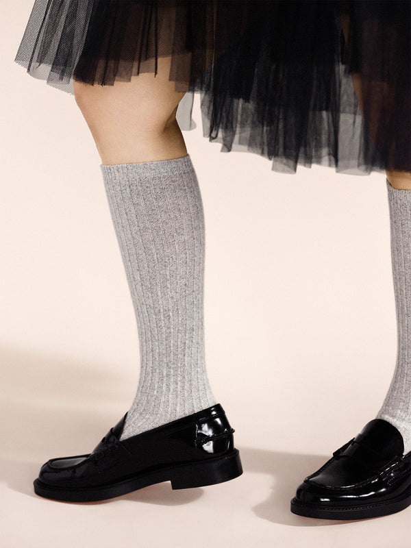 hansel from basel Long Reverse Cashmere Rib Knee Hi mist