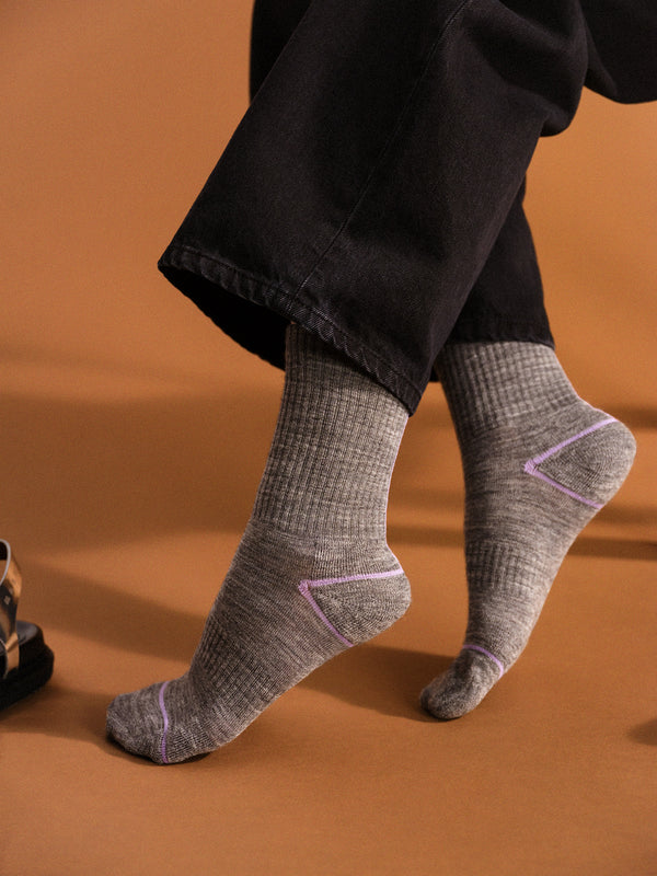 Hansel From Basel Outline Athletic Wool Crew Lavender