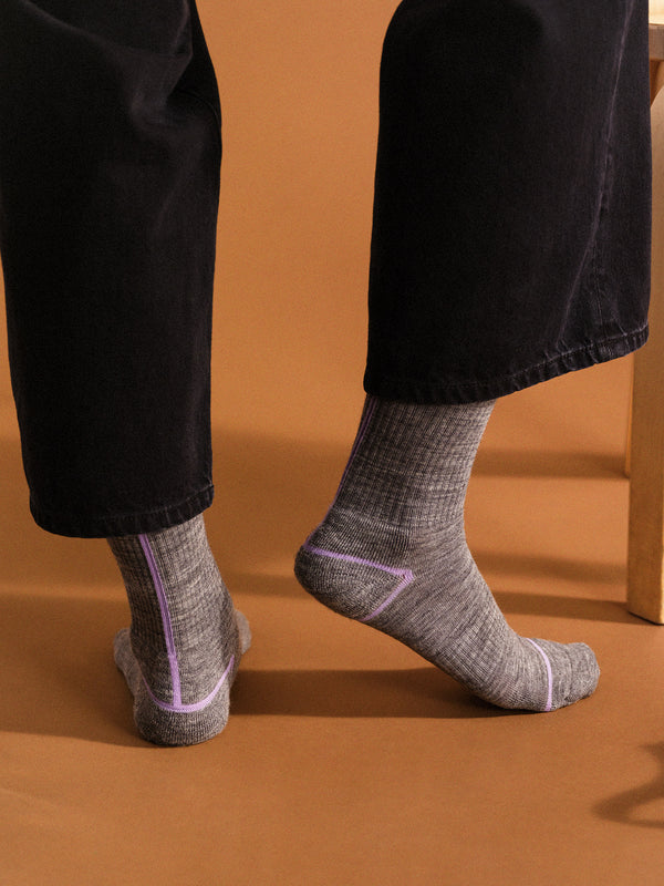 Hansel From Basel Outline Athletic Wool Crew Lavender