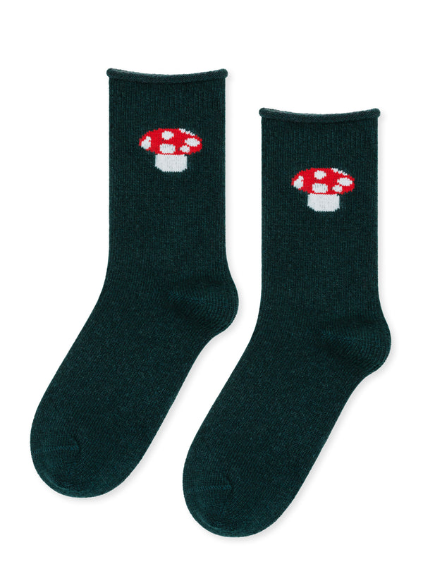 hansel from basel Red Cap Cashmere Crew hunter green