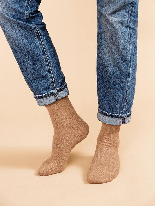 Hansel From Basel Roma Cashmere Rib Men's Crew Camel