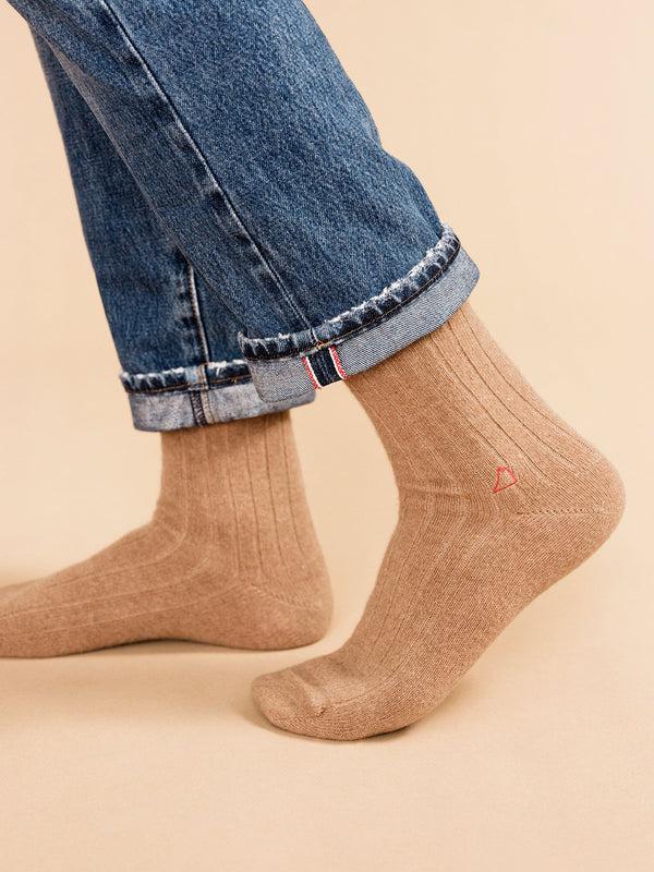 Hansel From Basel Roma Cashmere Rib Men's Crew Camel