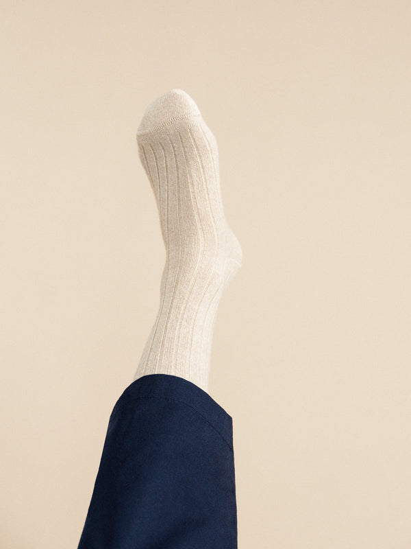Hansel From Basel Roma Cashmere Rib Men's Crew Oatmeal