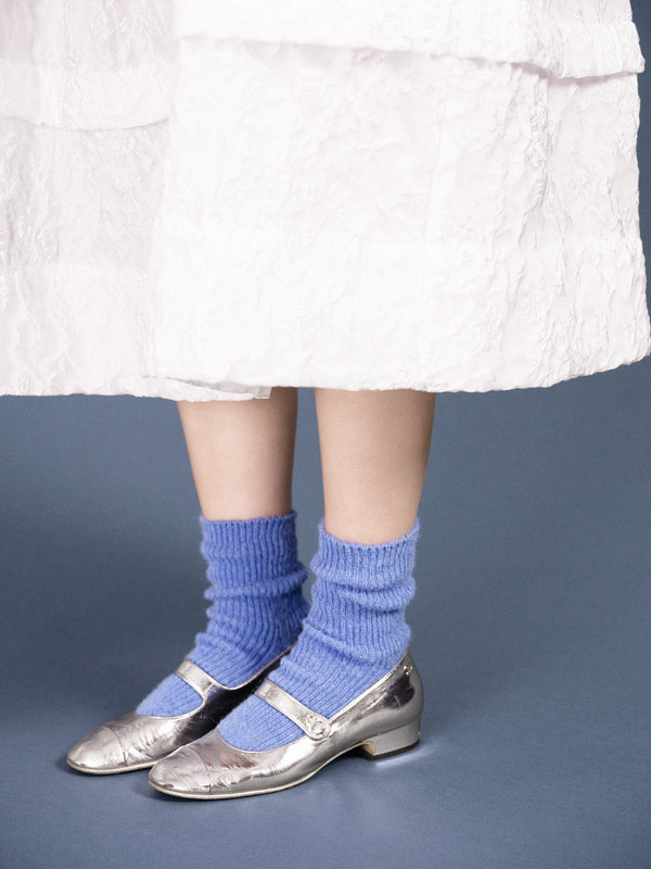 Hansel From Basel Shaggy Alpaca Turncuff Crew Cornflower