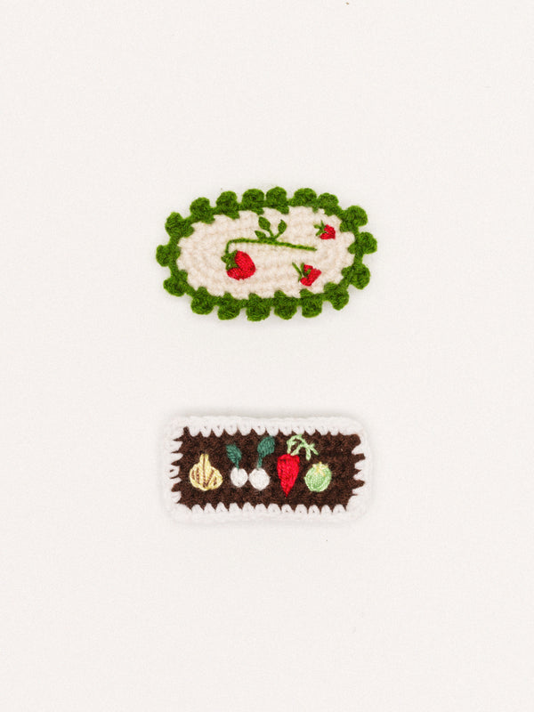 hansel from basel Strawberry Fields Crochet Hair Clips multi