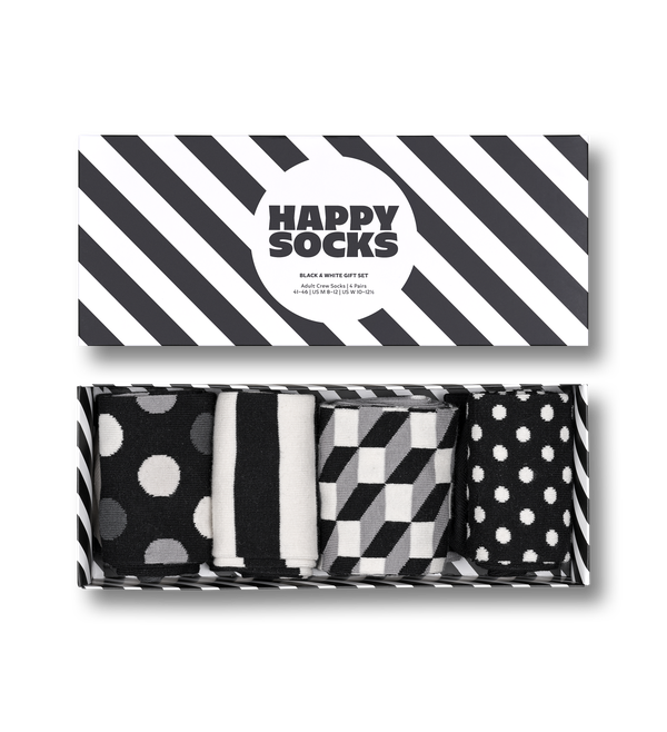 happy socks 4-Pack Classic Black & White Socks Gift Set