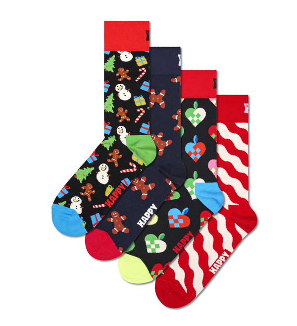 Happy Socks 4-Pack Gingerbread House Socks Gift Set