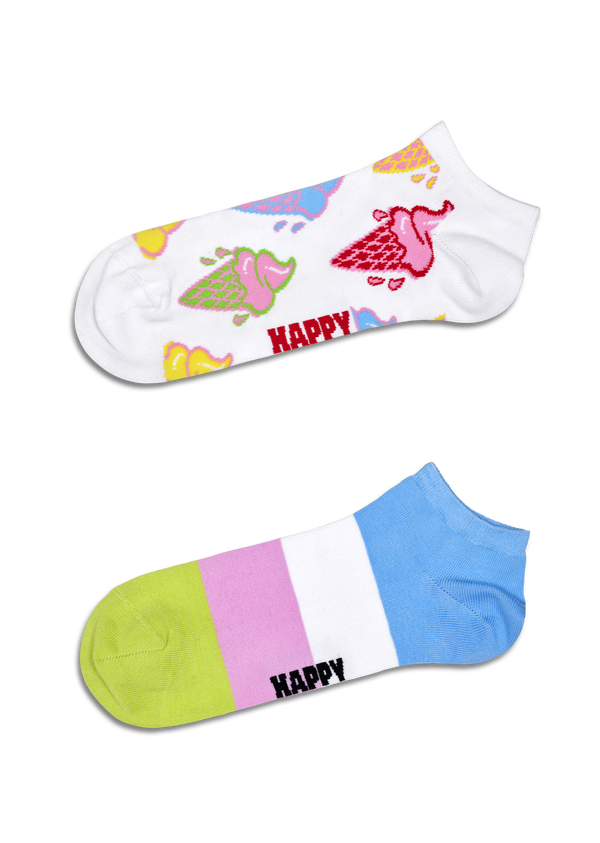 happy socks 2-Pack Ice Cream & Stripe Low Socks
