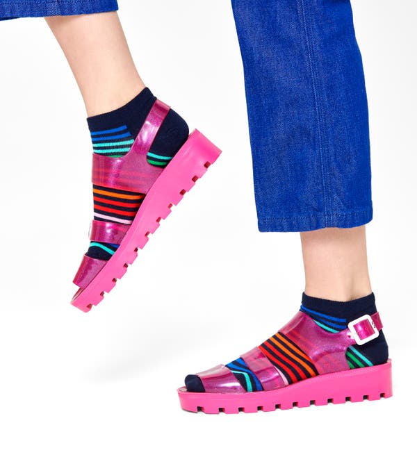 Happy Socks 2-Pack Mini Stripe Low Socks