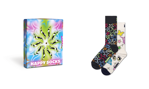 Happy Socks 2-Pack Spinning Wheel Socks Gift Set