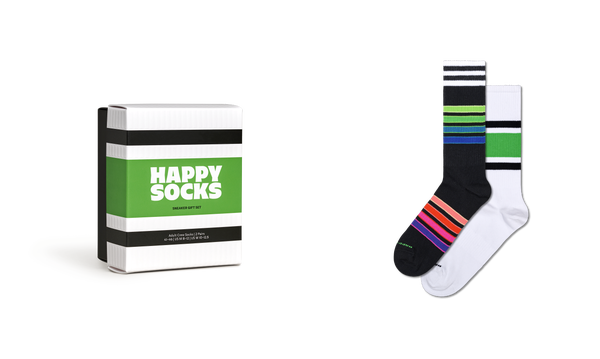 Happy Socks 2-Pack Stripe Sneaker Socks Gift Set