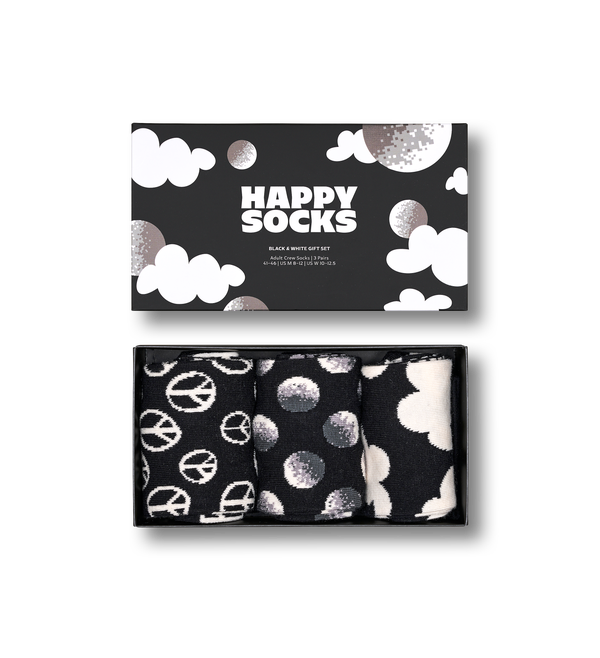 happy socks 3-Pack Black And White Socks Gift Set