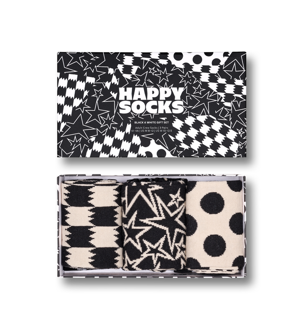 happy socks 3-Pack Black And White Socks Gift Set