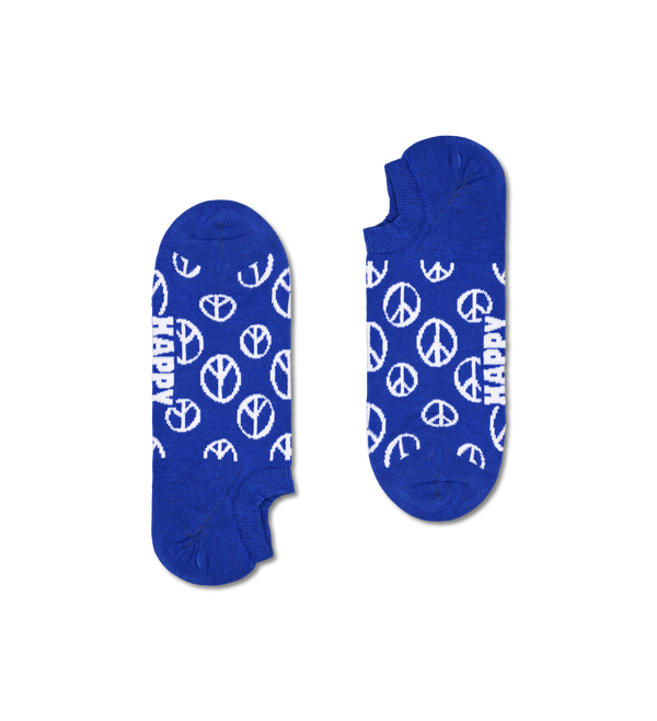 Happy Socks 3-Pack Blue Peace No Show Socks