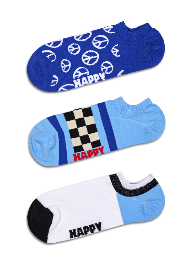 happy socks 3-Pack Blue Peace No Show Socks