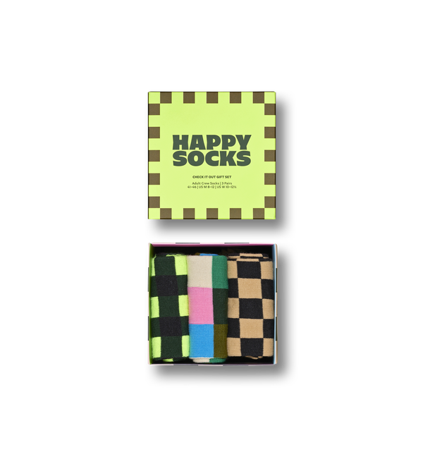 happy socks 3-Pack Check It Out Socks Gift Set