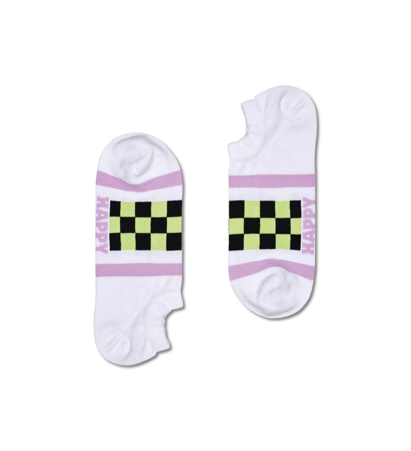 Happy Socks 3-Pack Checked Stripe No Show Socks