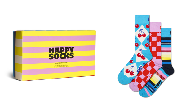 Happy Socks 3-Pack Checks And Stripes Gift Set