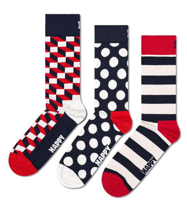 happy socks 3-Pack Classic Filled Optic Socks