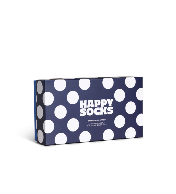 Happy Socks 3-Pack Dark Blue Mix Socks Gift Set