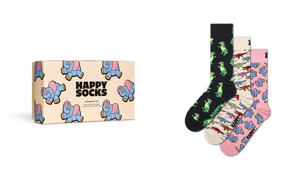 Happy Socks 3-Pack Elephant Socks Gift Set