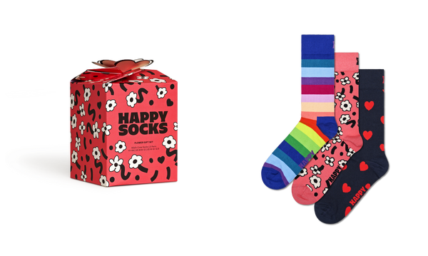 Happy Socks 3-Pack Flowers Socks Gift Set
