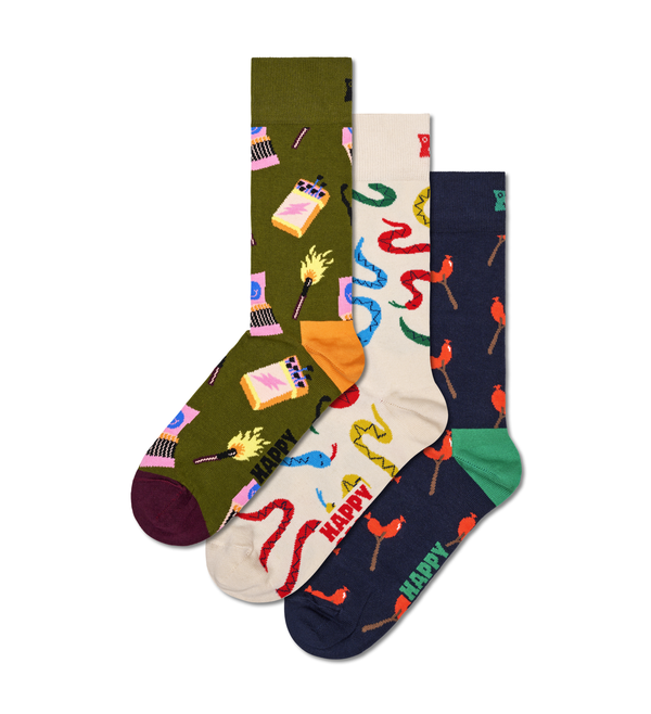 Happy Socks 3-Pack Happy Camper Socks Gift Set