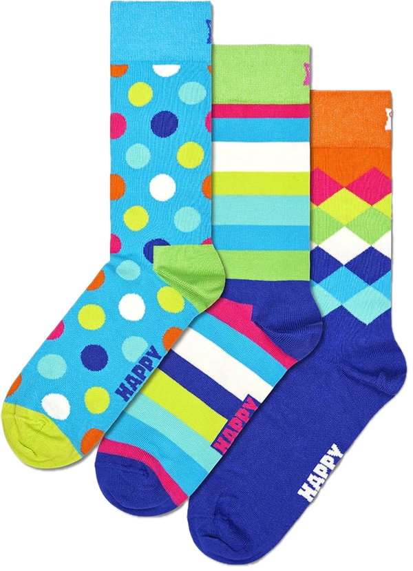 Happy Socks 3-Pack Light Blue Mix Socks Gift Set