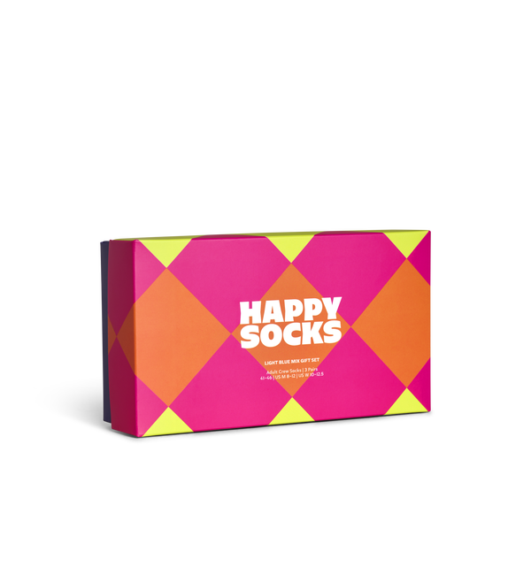 Happy Socks 3-Pack Light Blue Mix Socks Gift Set