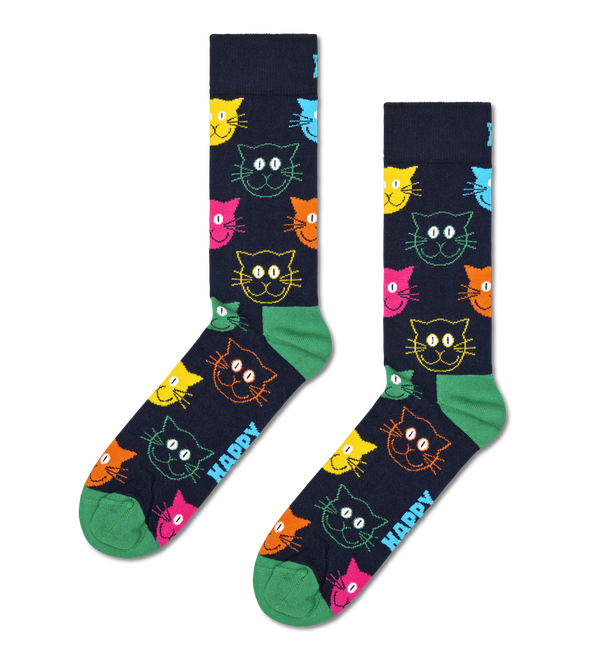 Happy Socks 3-Pack Mixed Cat Socks Gift Set