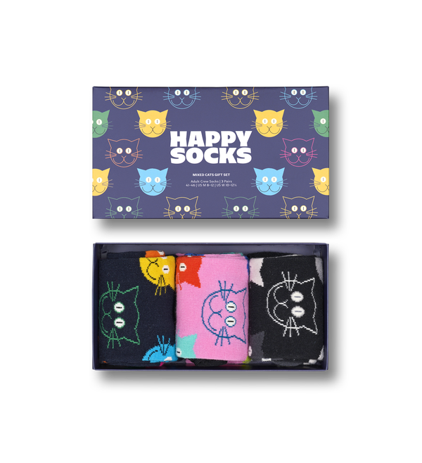 happy socks 3-Pack Mixed Cat Socks Gift Set