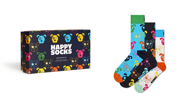 Happy Socks 3-Pack Mixed Dog Socks Gift Set