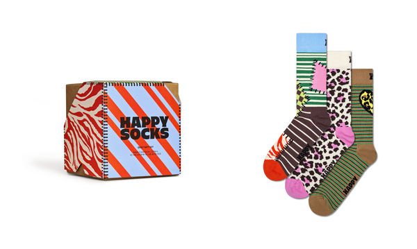 Happy Socks 3-Pack Quilt Socks Gift Set