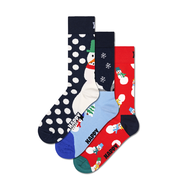 Happy Socks 3-Pack Snowman Socks Gift Set